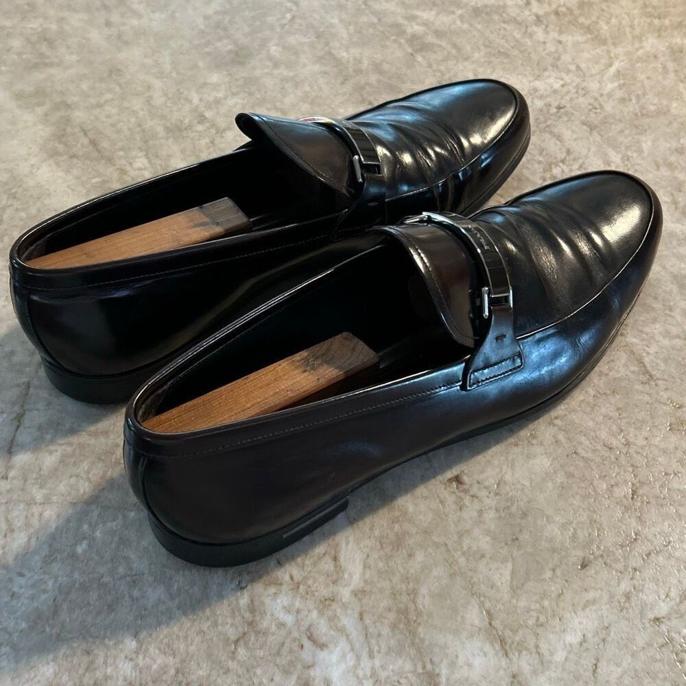 PRADA Leather Logo Loafer Slipper Dress Shoes US 10 - Picture 9 of 10